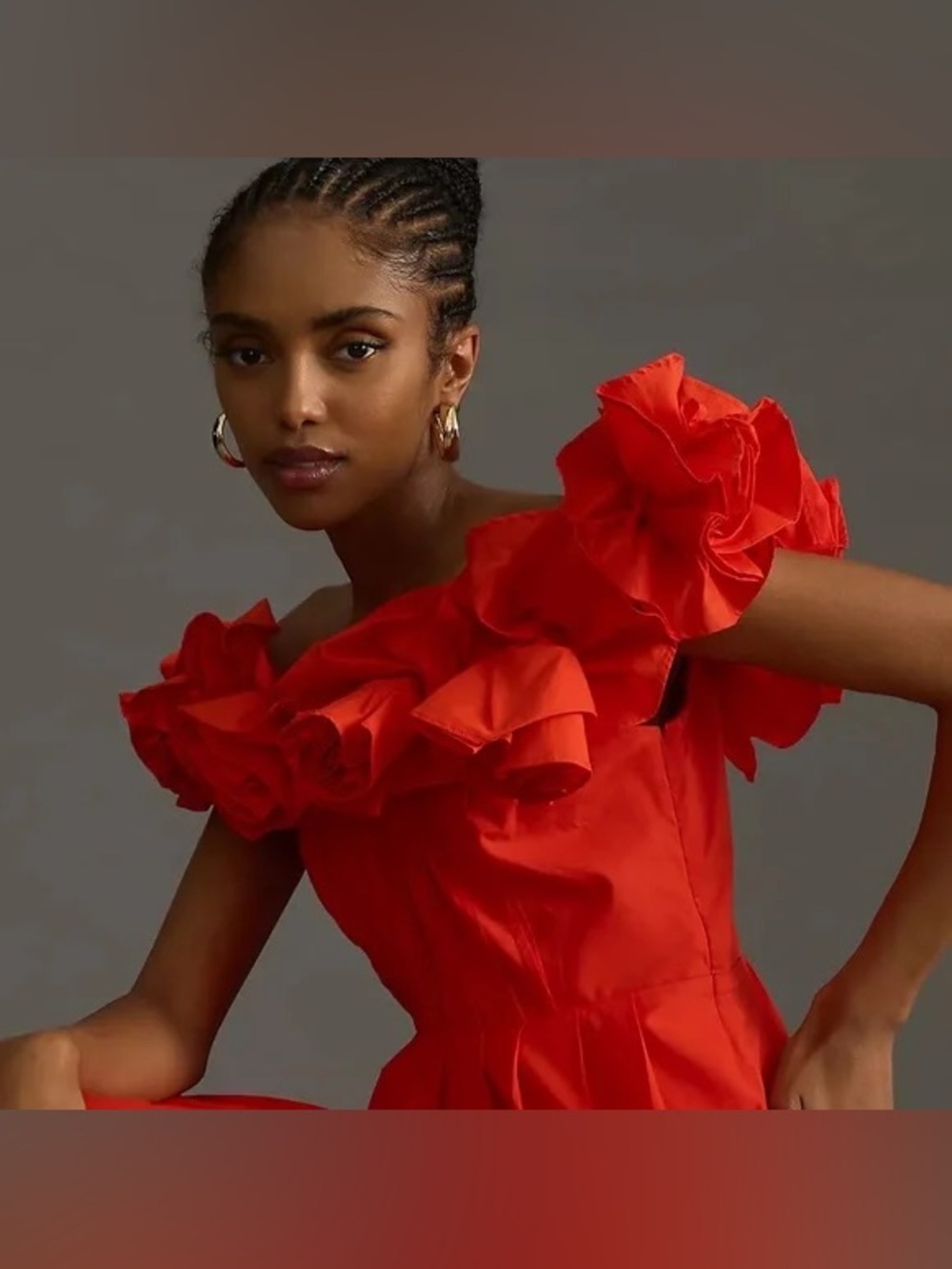 NWT Anthropologie The Corina Ruffled Dress by Maeve in Red size M - Picture 12 of 16